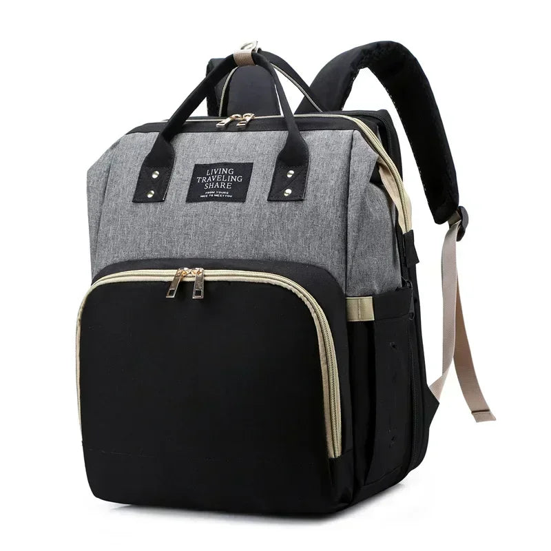 Sac à Langer pour Bébé Sac à Dos, Sacs à Langer Grande Capacité, Sac à Langer de Voyage Portable Avec Lit Pliable, Sac à Dos pour Lit Bébé