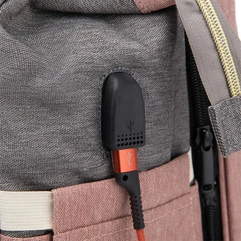 Sac à Langer pour Bébé Sac à Dos, Sacs à Langer Grande Capacité, Sac à Langer de Voyage Portable Avec Lit Pliable, Sac à Dos pour Lit Bébé