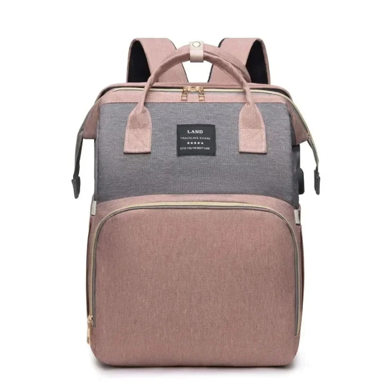 Sac à Langer pour Bébé Sac à Dos, Sacs à Langer Grande Capacité, Sac à Langer de Voyage Portable Avec Lit Pliable, Sac à Dos pour Lit Bébé