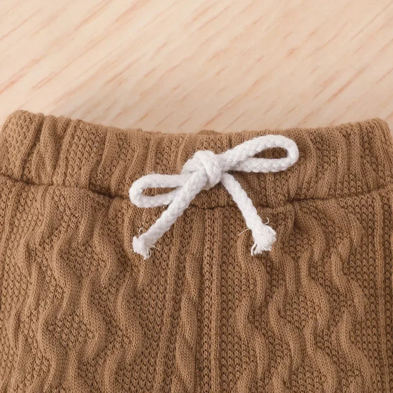 Ensemble body + pantalon pour bébé fille ou garçon – vêtements d'automne – manches longues – pull à boutons et pantalon en tricot